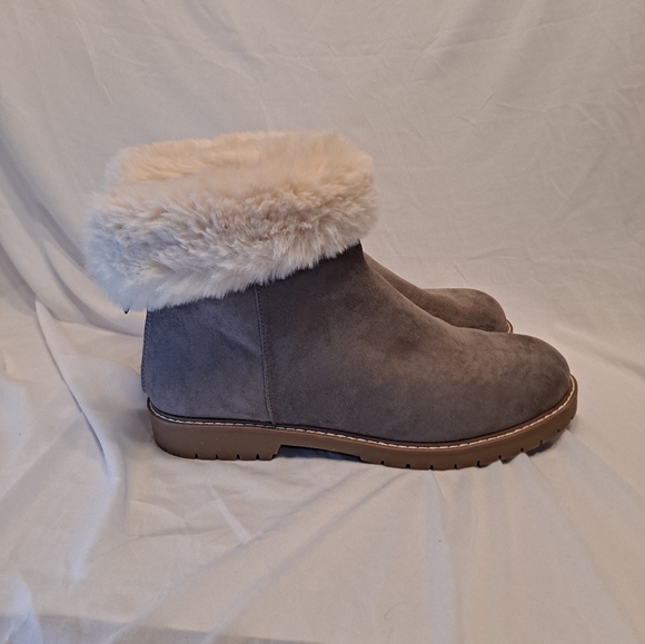 American Eagle Boots Faux Fur Cuff Gray Women's size 9-1/2 - Picture 4 of 8
